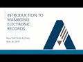 Introduction to Electronic Records Management
