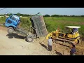 Lagu Incredible be Careful! Dump 5ton Drive Back Uploading Landslide Overturned Rescue Bulldozer KOMATSU…