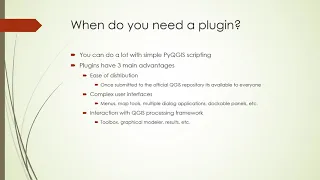 When do you need a QGIS plugin rather than a simple python script