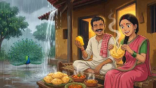 Monsoon Rain ASMR & Village Cooking 🌧️ Puri, Aloo Sabzi & Aam ki Launji | Ghibli Style