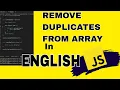 Remove Duplicates From Array - English In