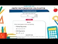 PRIME FACTORIZATION CALCULATOR