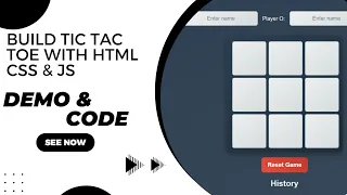 Tic Tac Toe Project HTML CSS JavaScript Full Code Included