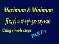 Easily solve Maximum Minimum values of the function good example PART-1