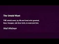 The Untold Want by Walt - Poem
