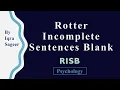 Rotter incomplete sentences blank RISB Psychology Iqra Sageer