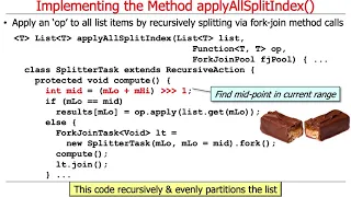 The Java Fork-Join Pool Implementing applyAllSplitIndex