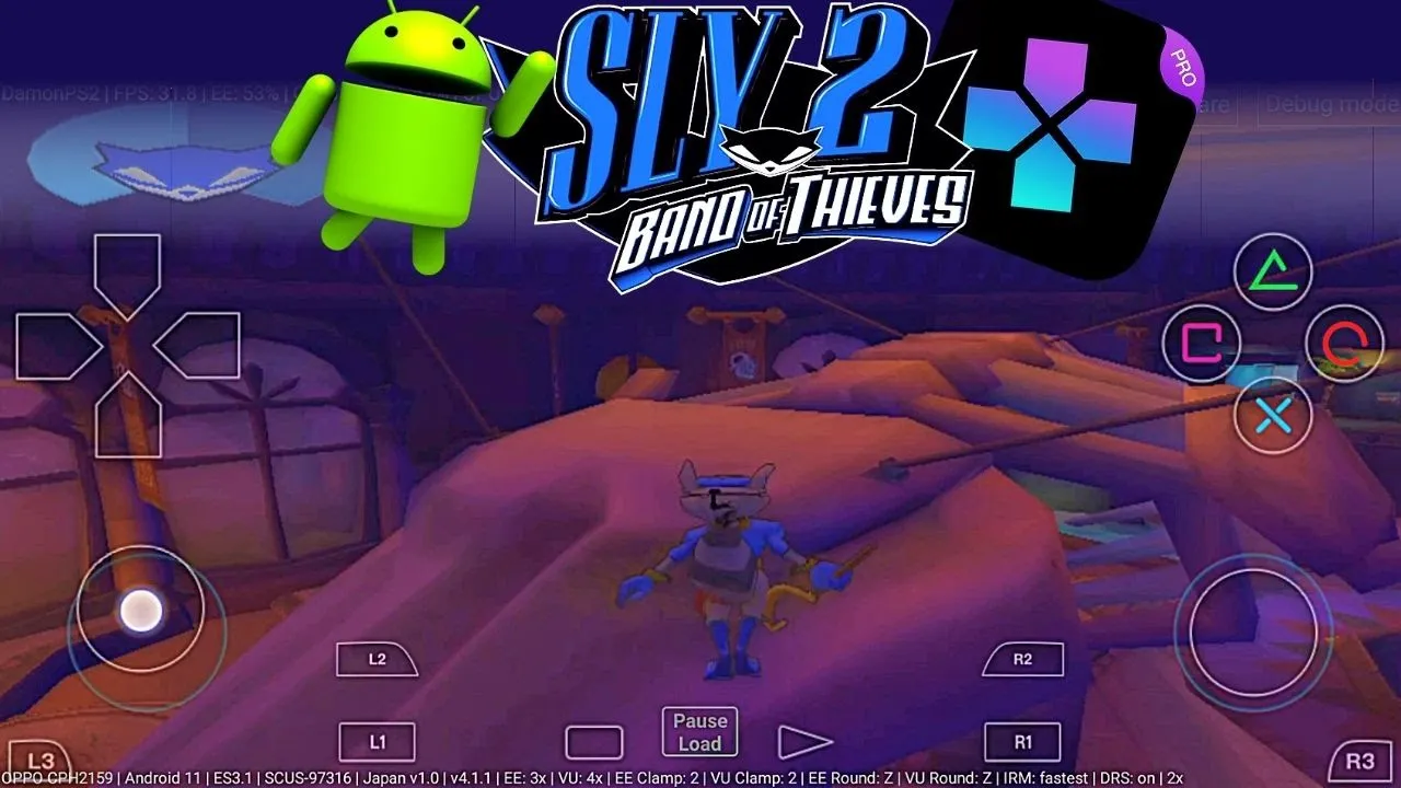 Sly 2 Band Of Thieves - PS2 Emulator Android Gameplay - Damon Ps2 PRO - Sly 2 B Game APK Mobile 2022