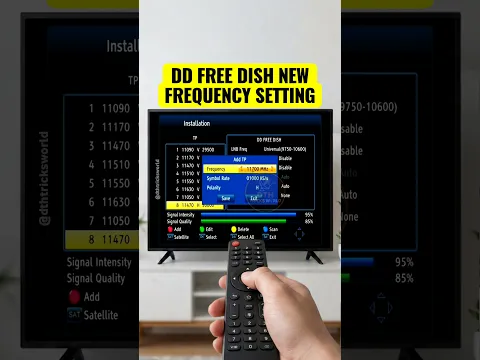 DD Free Dish New Frequency Setting | free dish me new channel kaise laye | #shorts #ddfreedish #dth