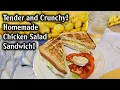 Tender Slow Cooked Chicken Salad Sandwich - Juicy Chicken Crunchy Bread