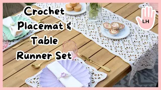 LEFT HANDED CROCHET: Crochet Placemat & Table Runner | Cottage Garden Pattern Tutorial