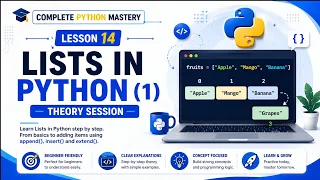 Python Lists Explained Indexing Slicing List Methods Lesson 17 Part 1 Theory