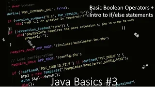Java Basics - Basic Boolean Operators and Statements