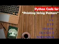 Learn Python in Tamil How to print Pattern With Strings GURUKULA TAMIL