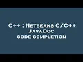 C Netbeans JavaDoc code-completion