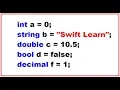 c tutorial 2 declaring and assigning variables in c Swift Learn