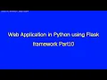 Web Application in Python using Flask framework Part10