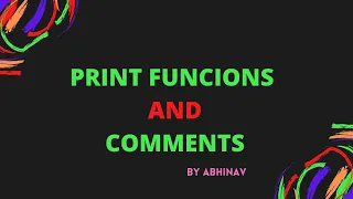 STRING PRINT FUNCTION COMMENTS IN PYTHON How to Print and Comment