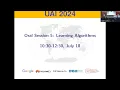 UAI 2024 Oral Session 5 Learning Algorithms