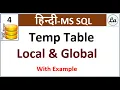 Temporary Table in Sql in Hindi Sql Temporary Table in Hindi