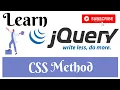 jQuery Lecture - 12 CSS Method Tutorial in Hindi Urdu
