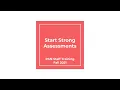 Start Strong Assessments - PAN Staff Training Fall 2021