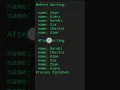 C code for sorting vector using sort function