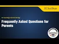 Parent Frequently Asked Questions - UCSD Summer Bridge