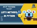 List Methods in Python Part 2 Reverse Sort Index Extend Count Method
