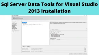 02 Sql Server Data Tools for Visual Studio 2013 Installation SSDT Installation