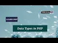 Data types in PHP