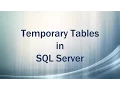 Temporary Tables in SQL Server Hash Tables