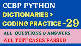 Coding Practice - 29 Dictionaries Python CCBP 4 0