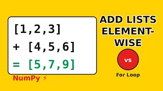 How to Add Two Lists Element-Wise in Python NumPy vs For Loop