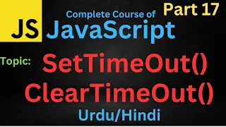 SetTimeOut and ClearTimeOut in JavaScript JavaScript Tutorial