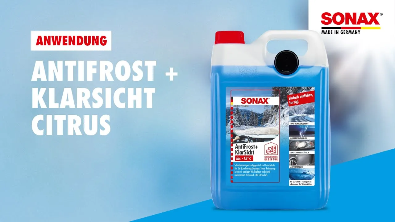 Anwendung SONAX Antifrost + Klarsicht Citrus