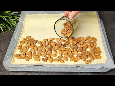 Puff pastry and a cup of almonds! Easy dessert in a few minutes, Incredibly delicious ?
