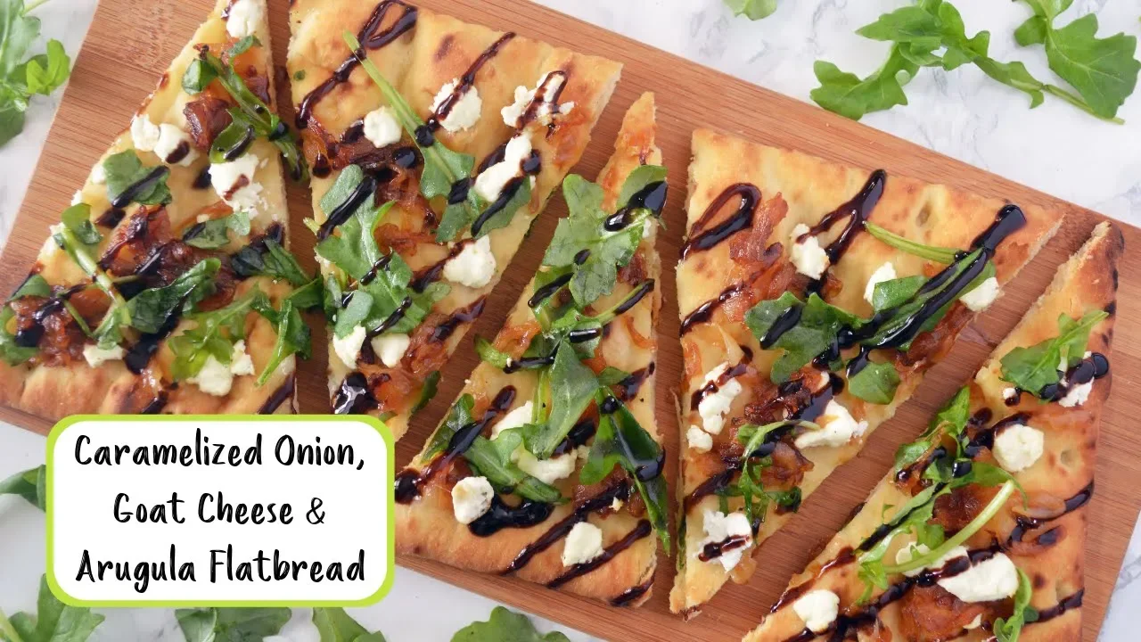 Caramelized Onion, Goat Cheese & Arugula Flatbread