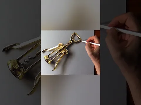 Hyper-realistic corkscrew #drawing
