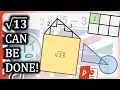 Hey @DrZye, Square Roots CAN be done in Powerpoint!