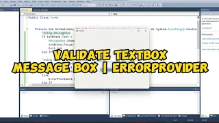 How to validate TextBox in VB Net MessageBox ErrorProvider