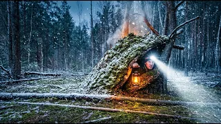 🔴 LIVE Forest Survival | Building a Hidden Wooden House in the Wilderness