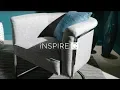 Dylan Grey Linen Curved Back Chrome Accent Chair by iNSPIRE Q Modern