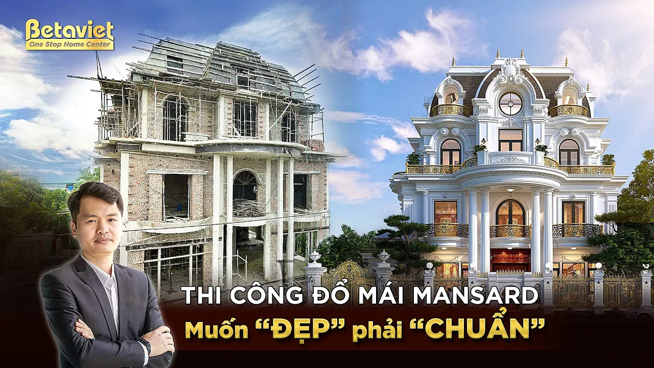 Chi tiết thi công đổ mái Mansard siêu dinh thự 1300m2 tại Thanh Hóa