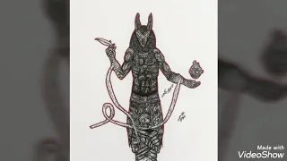 رسم فرعوني لرسام يوسف عيسى ابداع حقيقي 