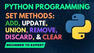 Python Set Methods Add Update Union Remove Discard and Clear Hindi