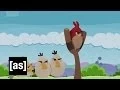 The Origin of Angry Bird Robot Chicken Adult Swim
