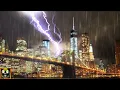 Epic Thunderstorm Sounds over New York City Rain Thunder and Lightning Sound Effects for Sleeping