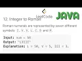 12 Integer to Roman using java GoCoderGo