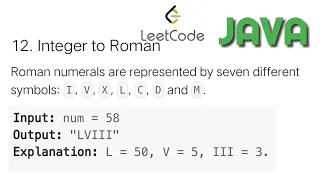 12 Integer to Roman using java GoCoderGo